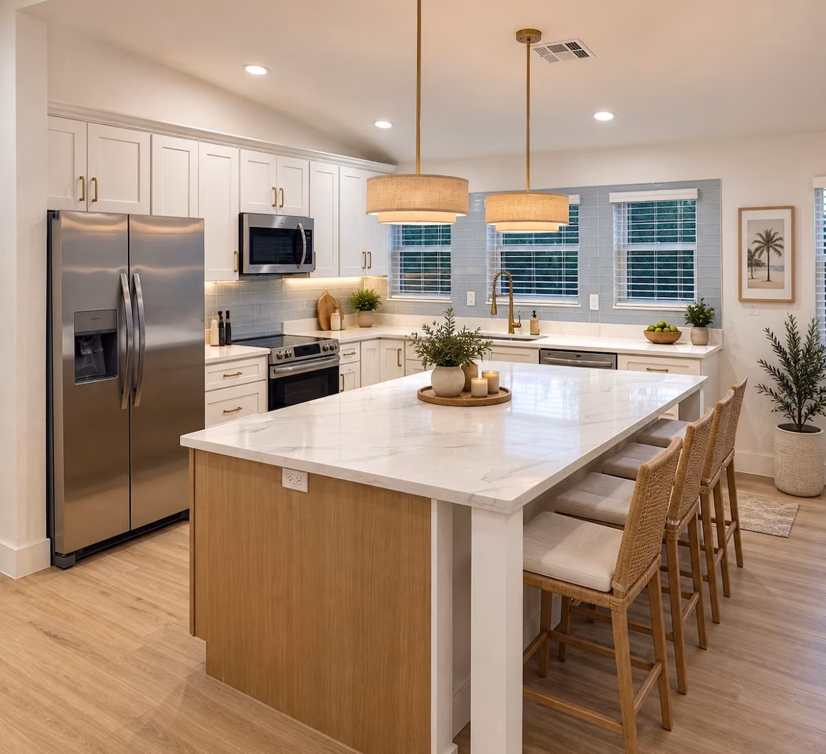 The kitchen island
